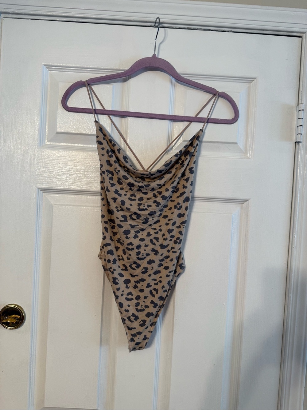 Leopard Print Bodysuit - Tan and Black